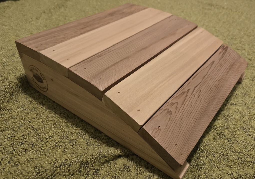 Slatted Headrest with light and dark cedar